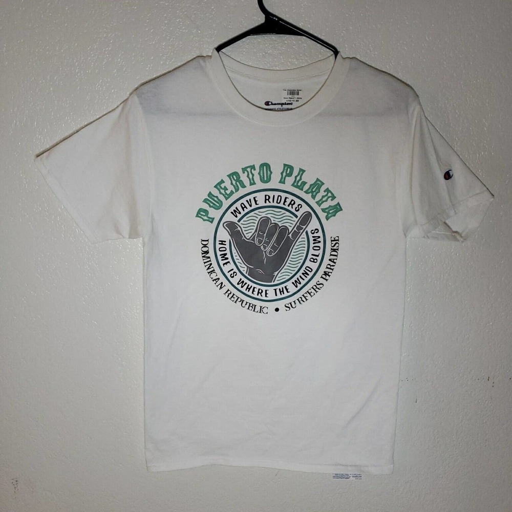 Wave Riders Puerto Plata Dominican Republic Champion T Shirt Mens Small White